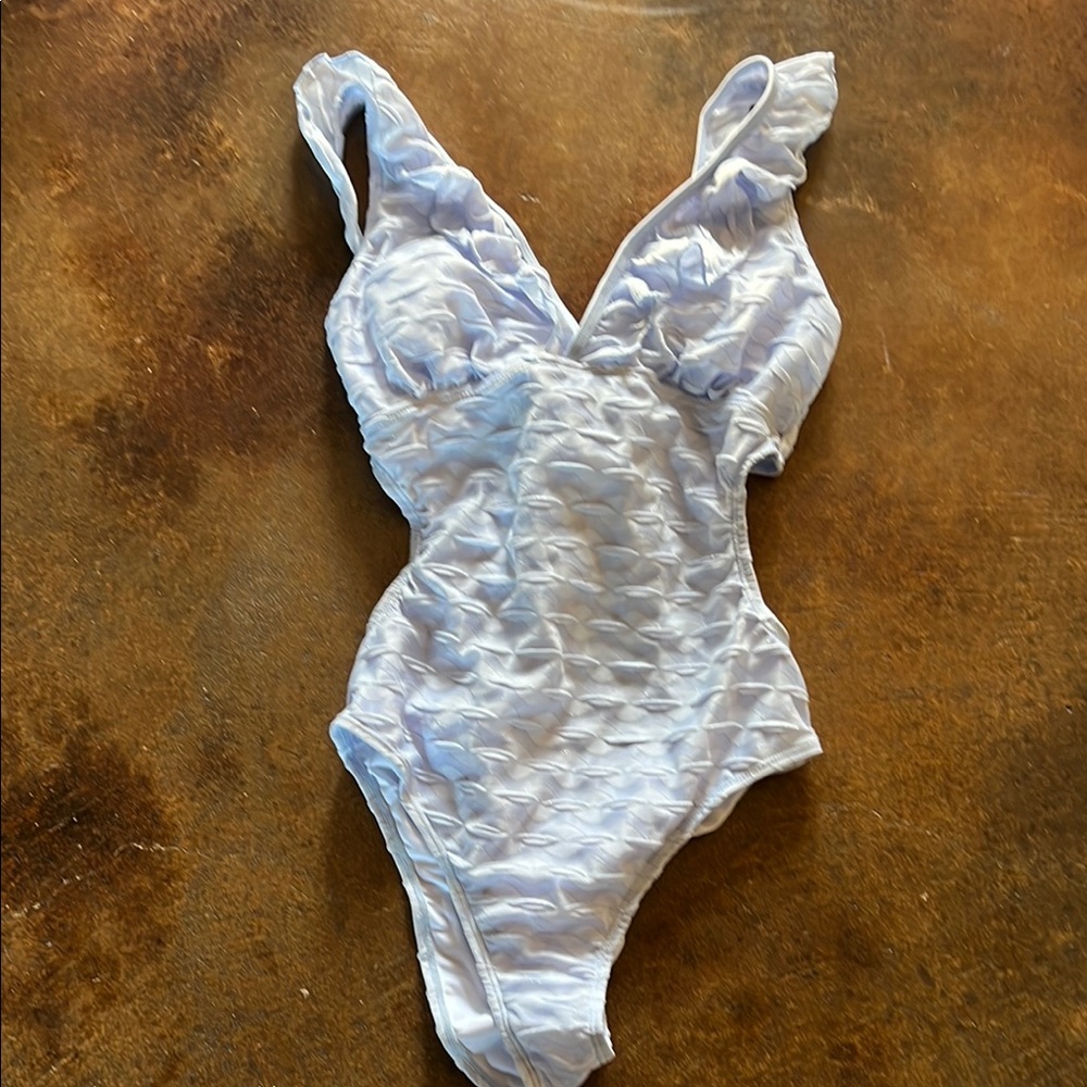 White Textured Swimsuit